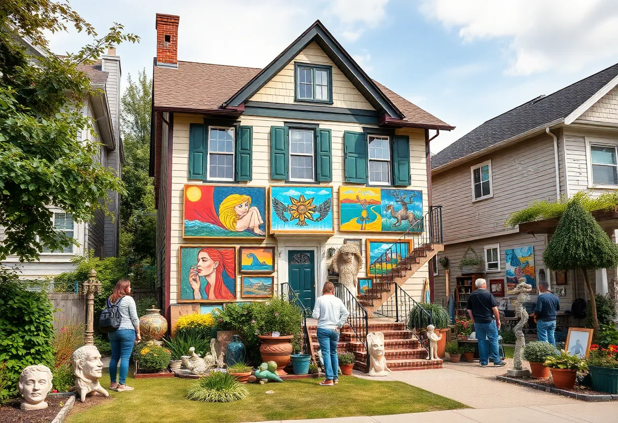 Visitors enjoying the Art Tour of Homes in Huntsville