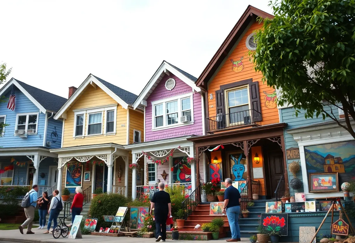Visitors enjoying the Art Tour of Homes in Huntsville