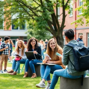 Students engaging in college activities, reflecting community and support.