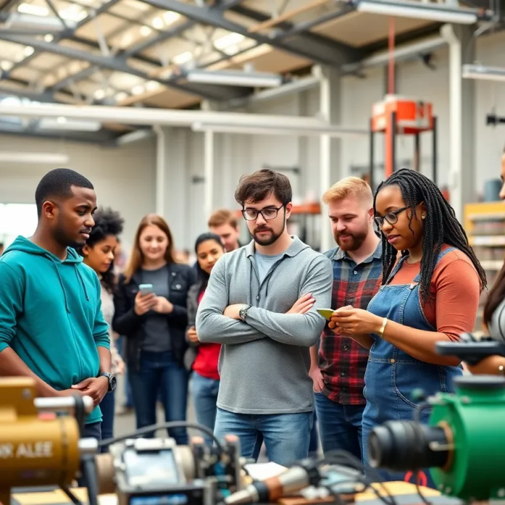Students at Drake State Community College participating in advanced manufacturing training.