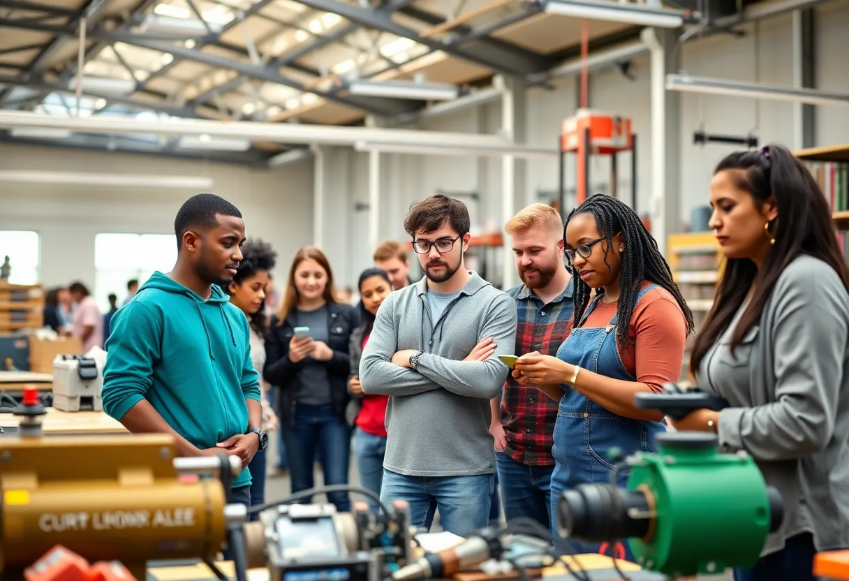 Students at Drake State Community College participating in advanced manufacturing training.