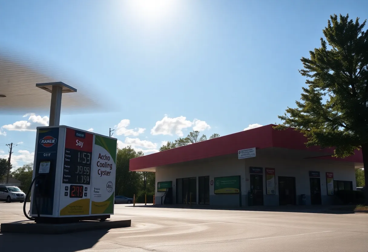 Gas station in Alabama showing low gas prices