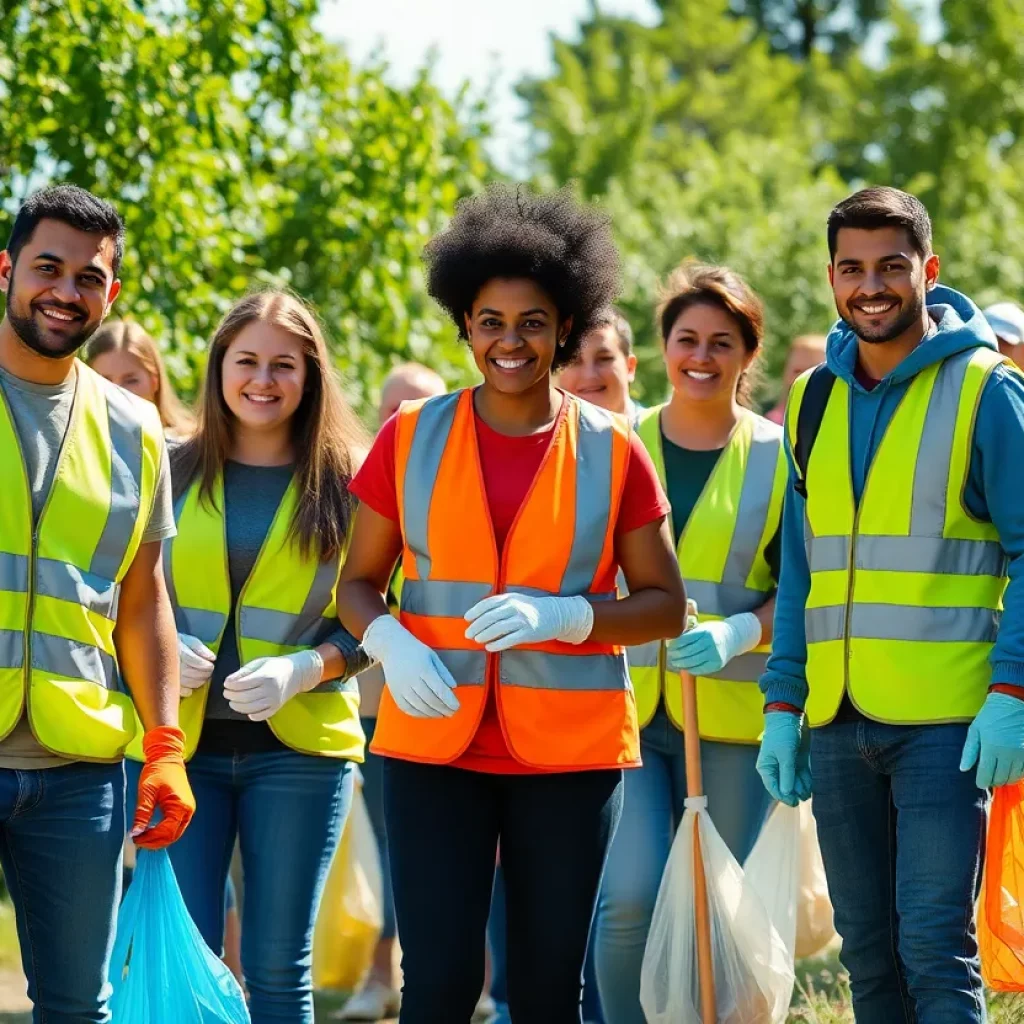 Volunteers cleaning up the community in Huntsville