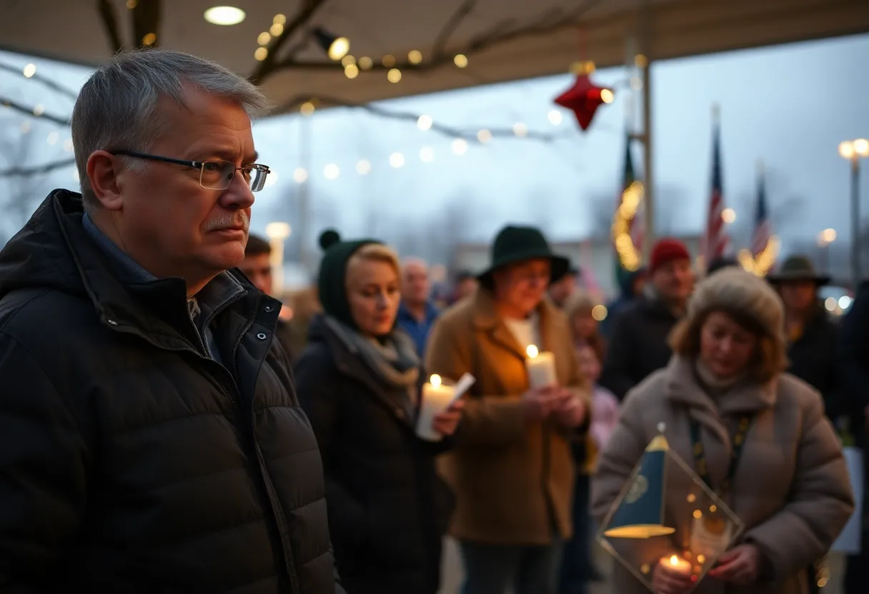 Community gathering in Huntsville, Alabama during holiday season