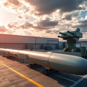 Illustration of missile defense technology at a Huntsville facility