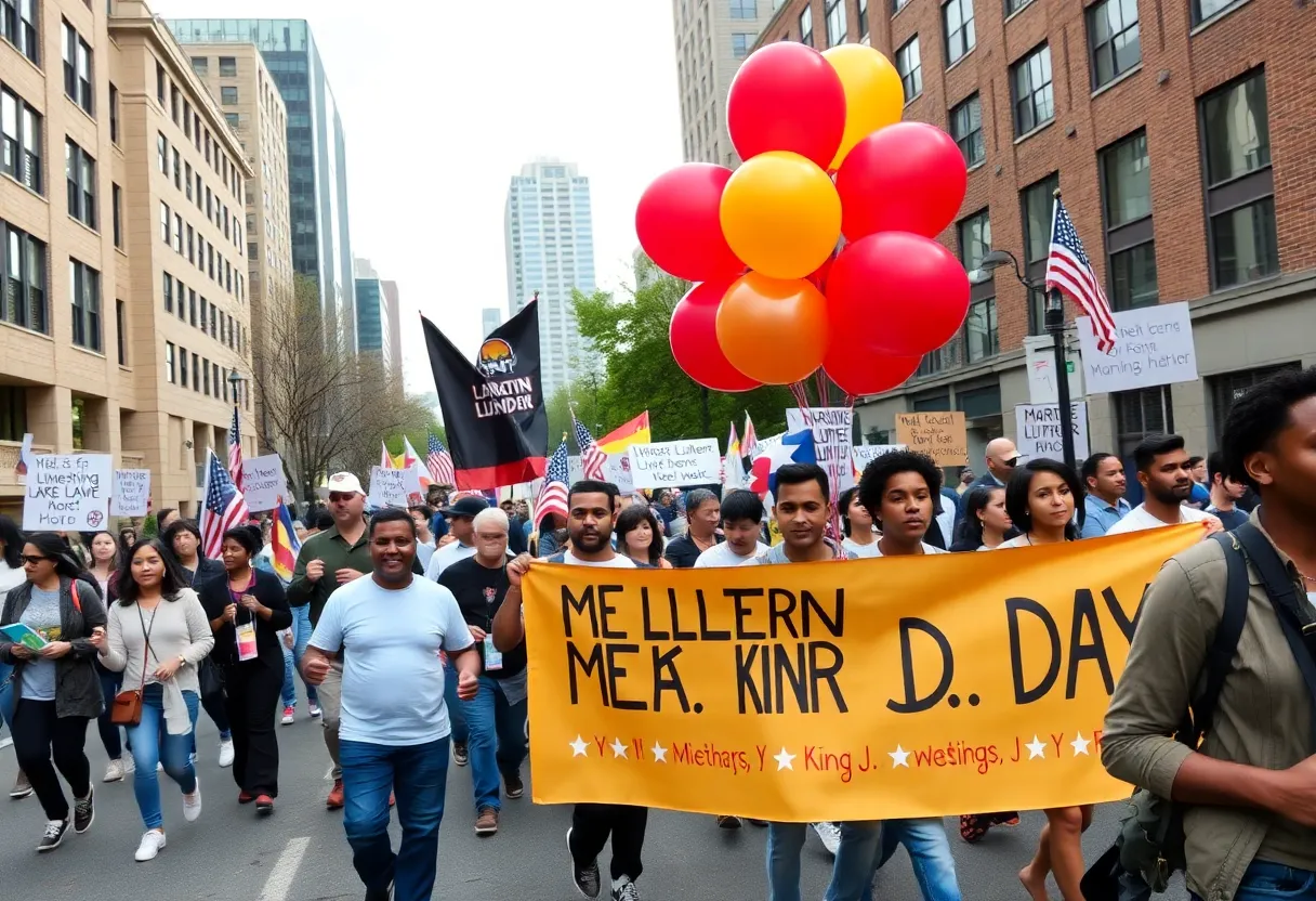 A vibrant parade celebrating Martin Luther King Jr. Day in Huntsville.