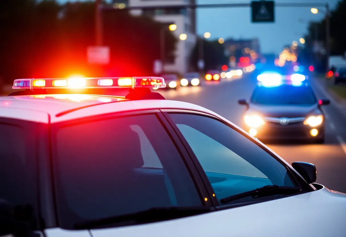 Huntsville police car during drug bust operation