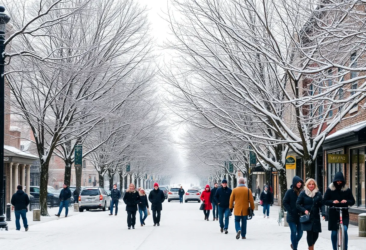 Snowy scene in Huntsville, Alabama