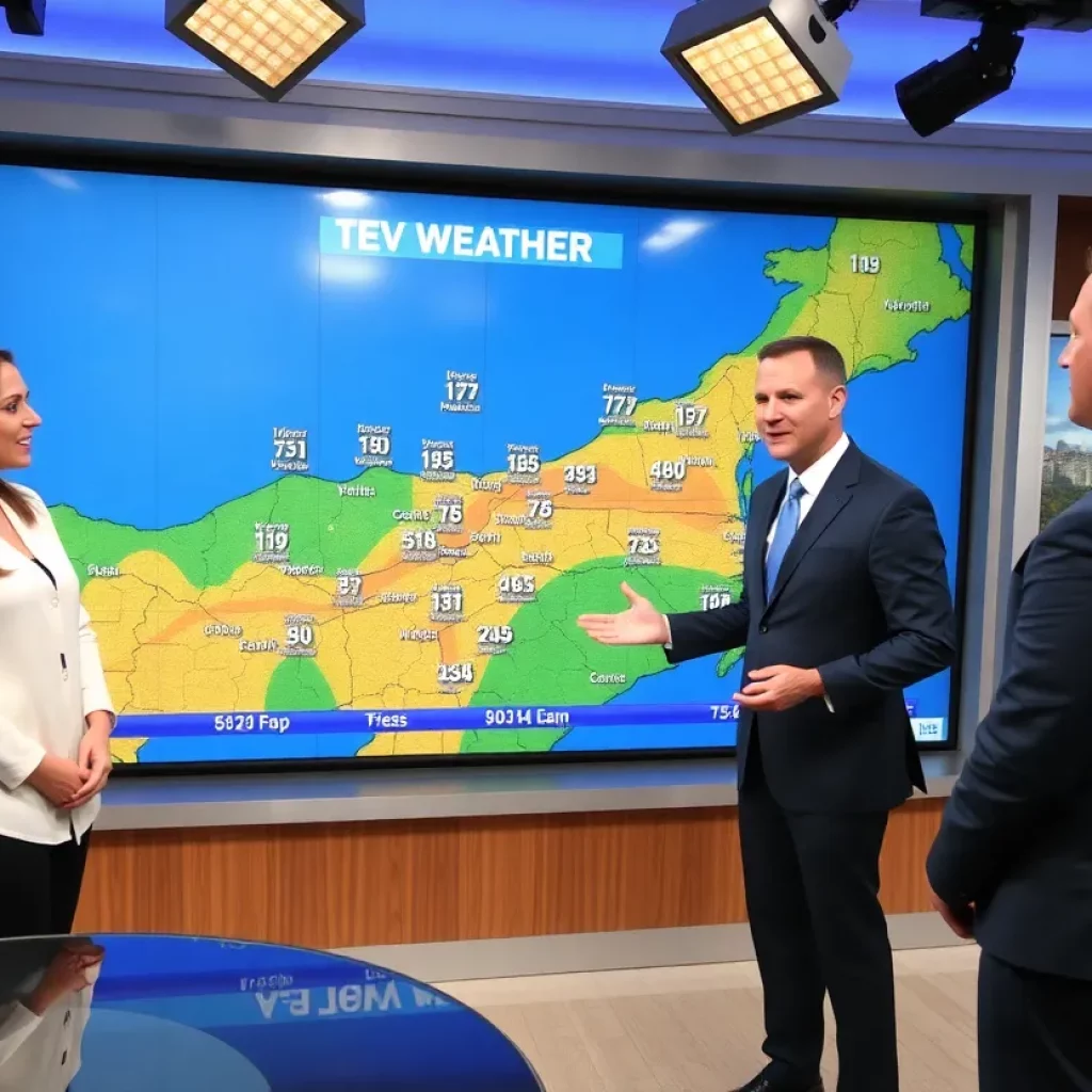 Meteorologists presenting local weather updates