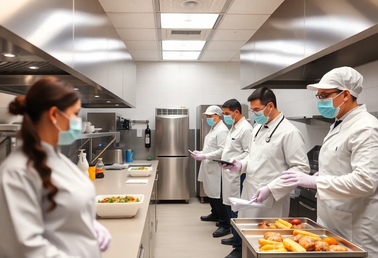 Food safety inspection in Madison County restaurant kitchen