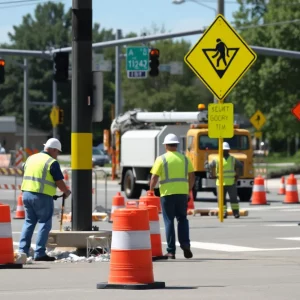 Construction site for water department improvements in Madison County