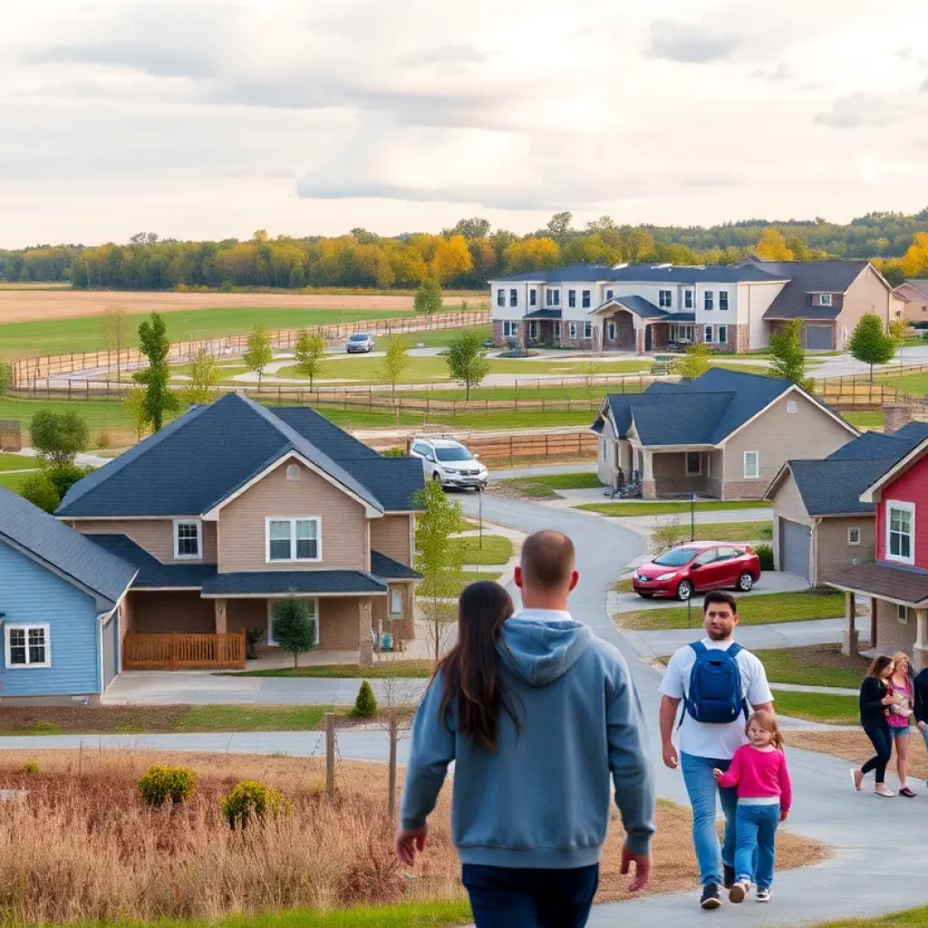 Residential development in West Huntsville with homes and school