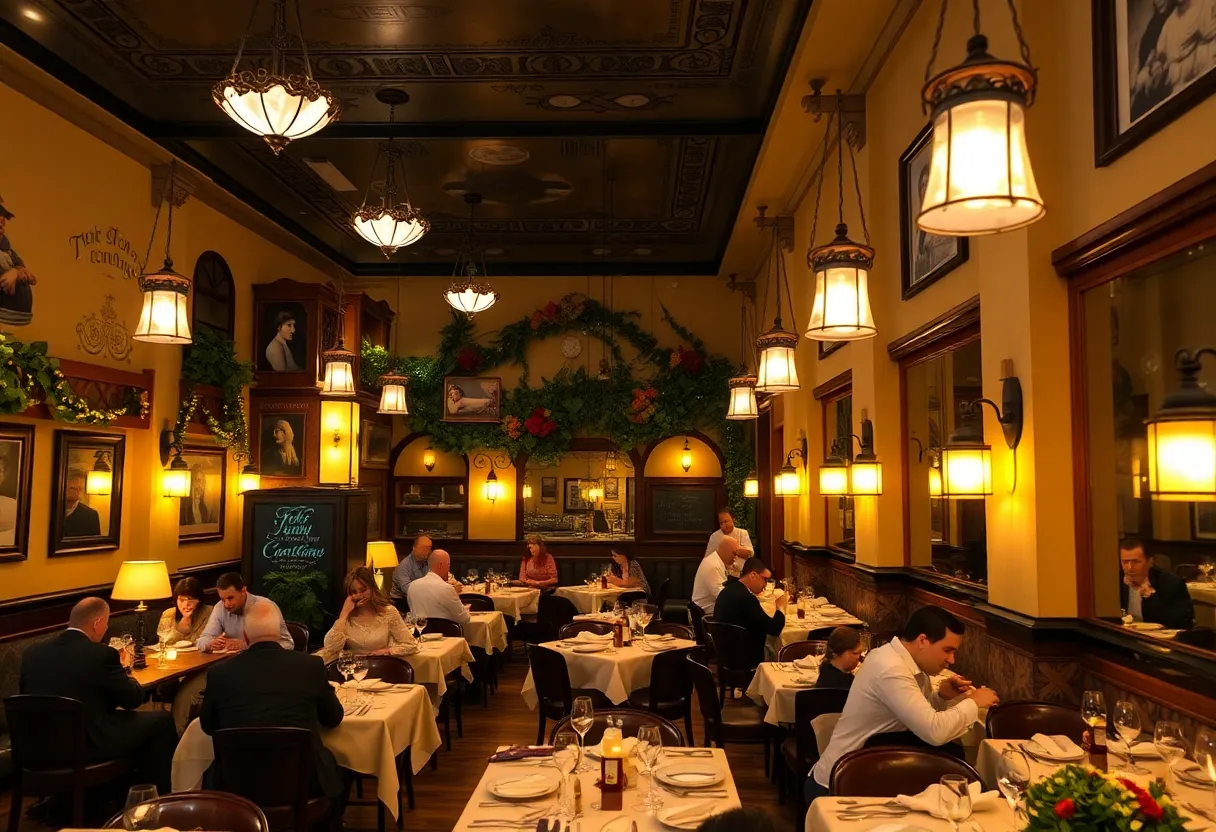 Interior of Terranova's Italian Restaurant with diners enjoying meals