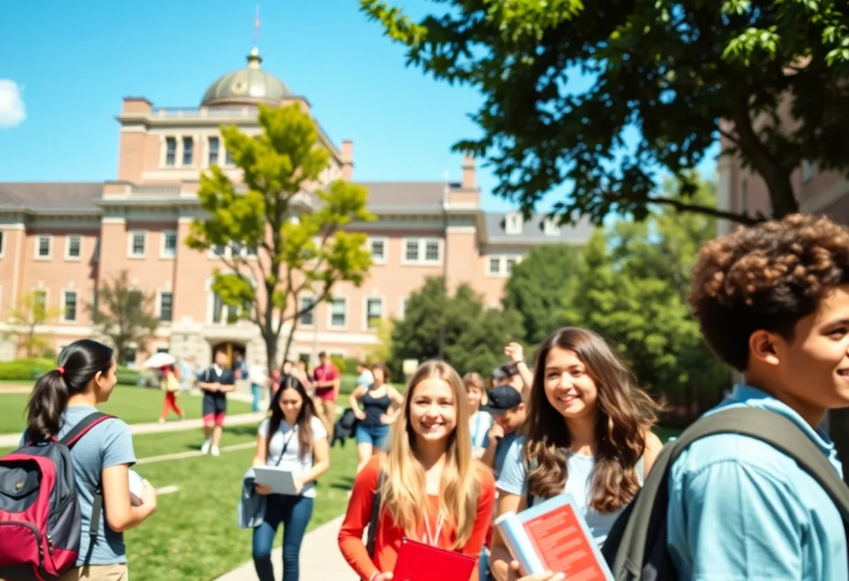 Campus life at the University of Alabama with students and activities