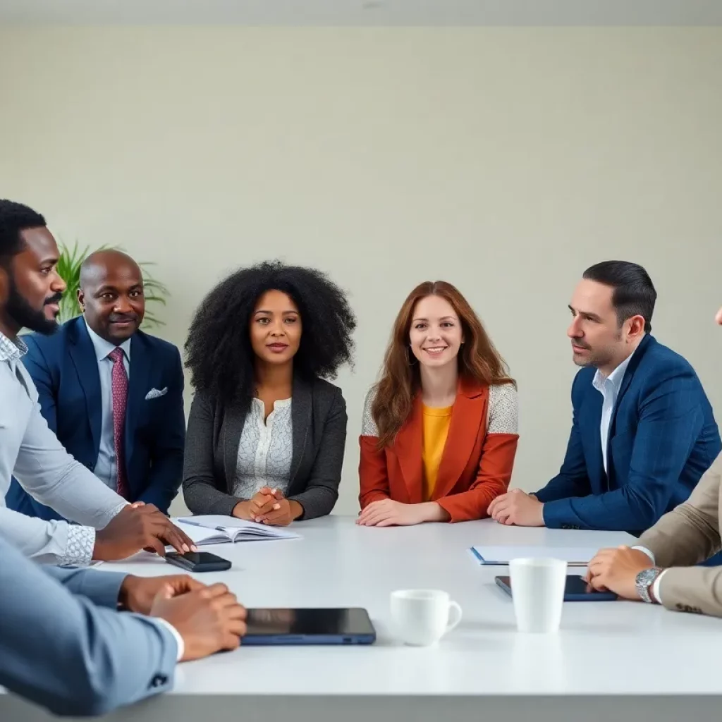 Virtual meeting discussing presidential search qualities.