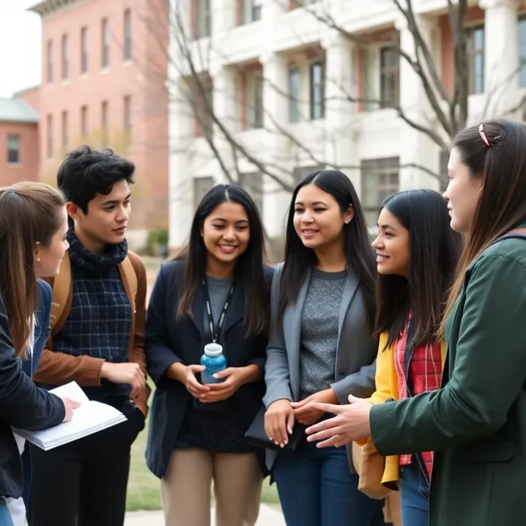 Community members discussing leadership change at University of Alabama