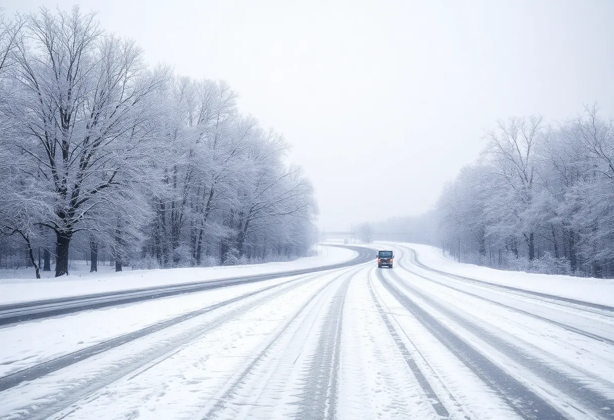 Winter weather in North Alabama during Storm Cora