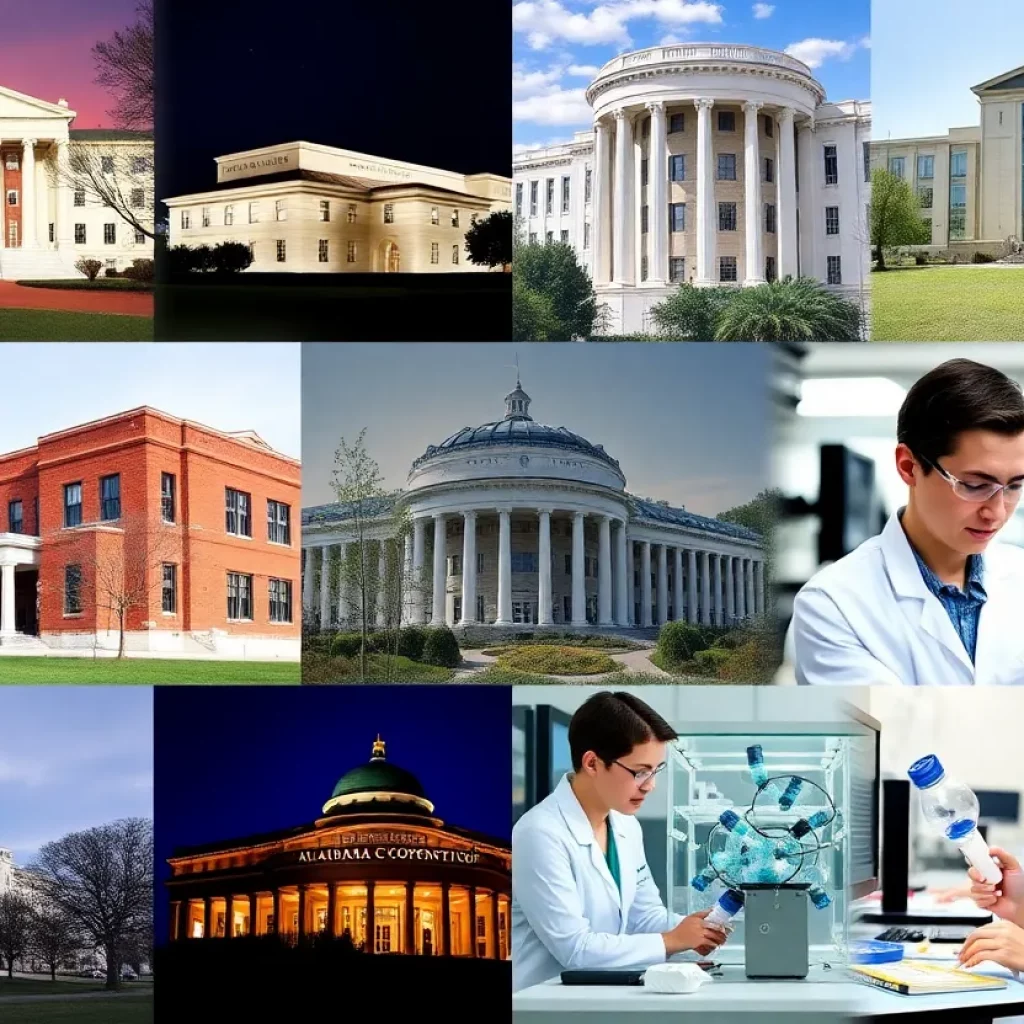 Collage of Alabama universities and research activities amid funding concerns
