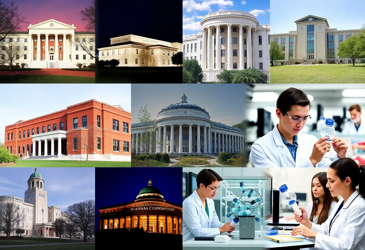 Collage of Alabama universities and research activities amid funding concerns