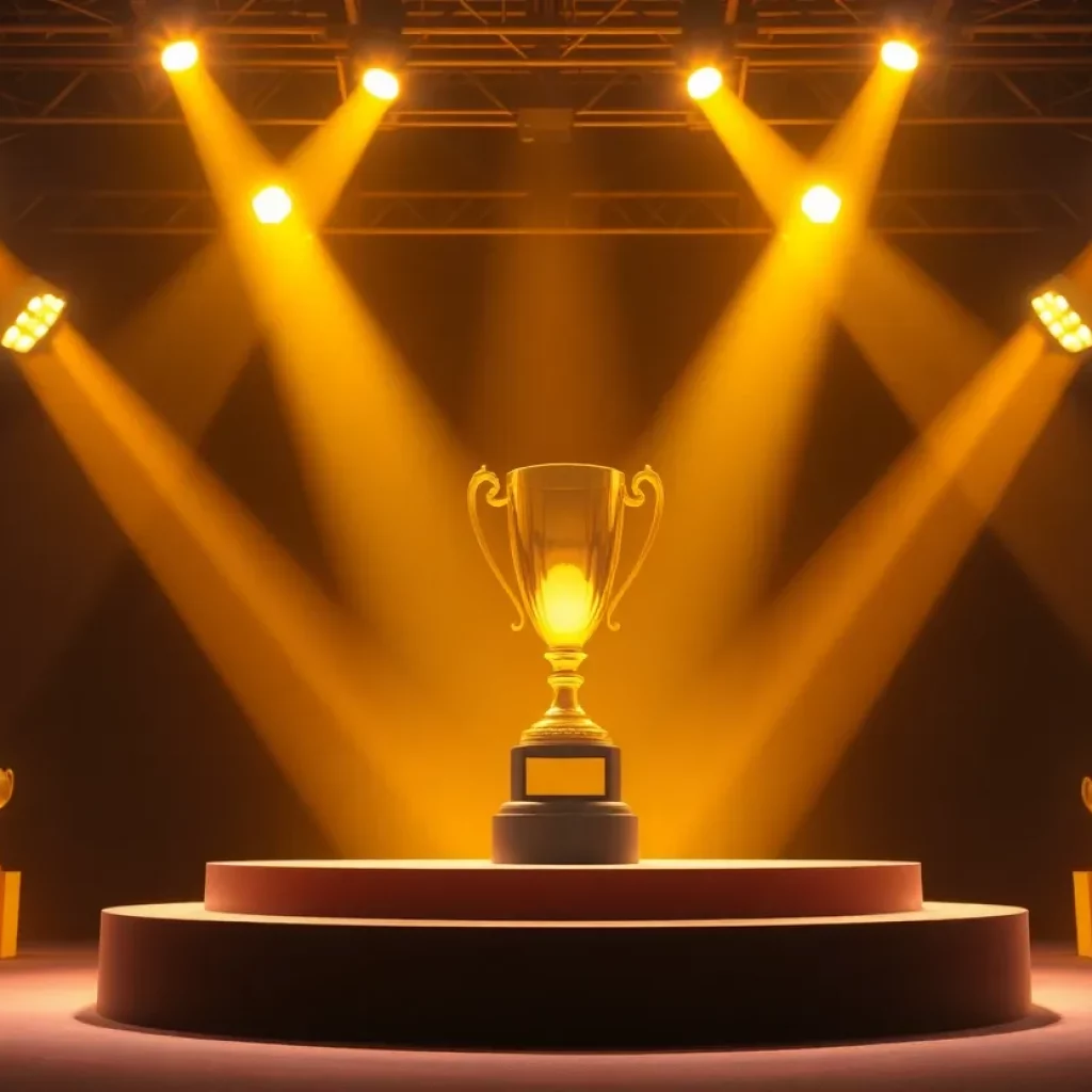 Trophy representing the Most Admired Company Award.