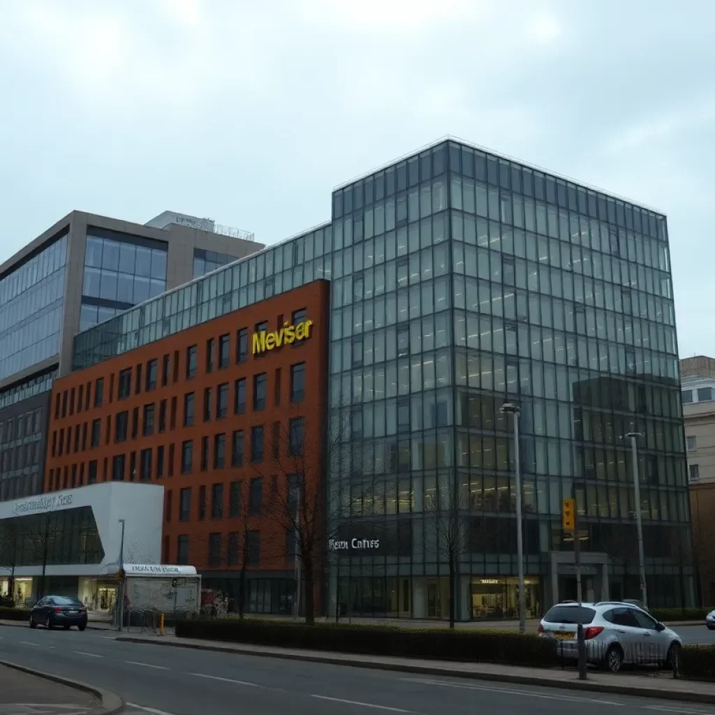 Downtown Birmingham with medical research buildings