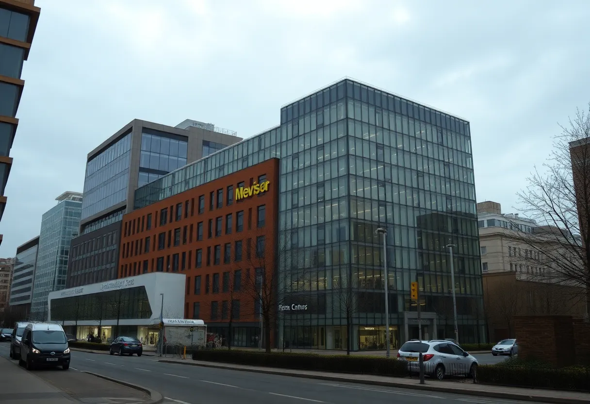 Downtown Birmingham with medical research buildings