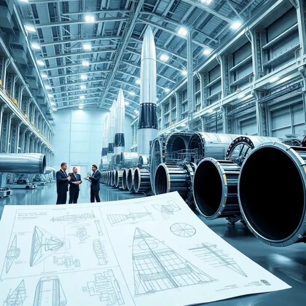 Engineers at Blue Origin's aerospace facility