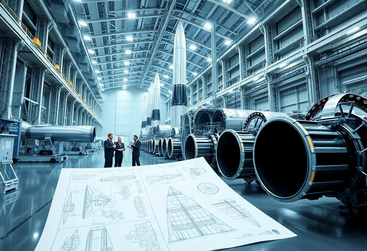 Engineers at Blue Origin's aerospace facility