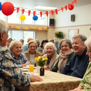 Community gathering celebrating a retirement.