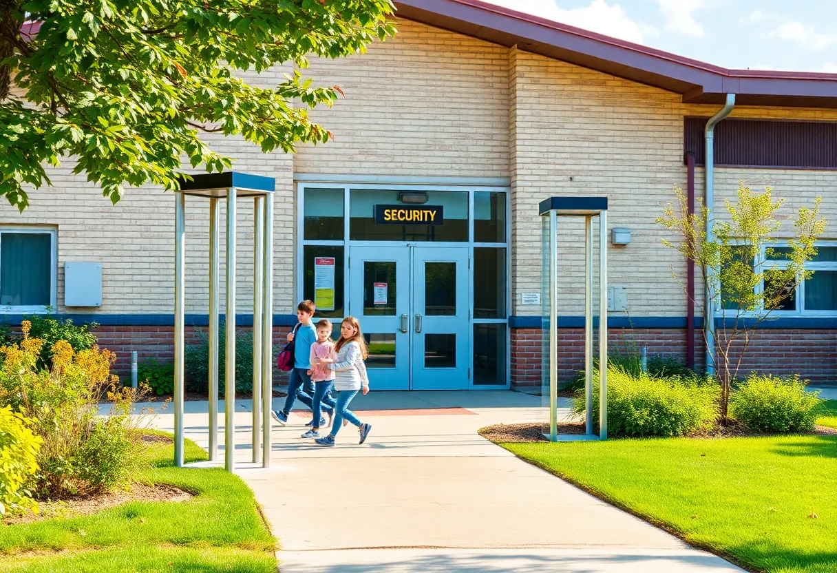 Challenger Elementary School with security measures