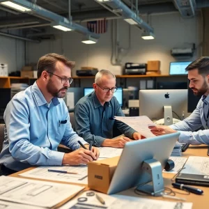 CQJV team discussing project details for the Air Force contract