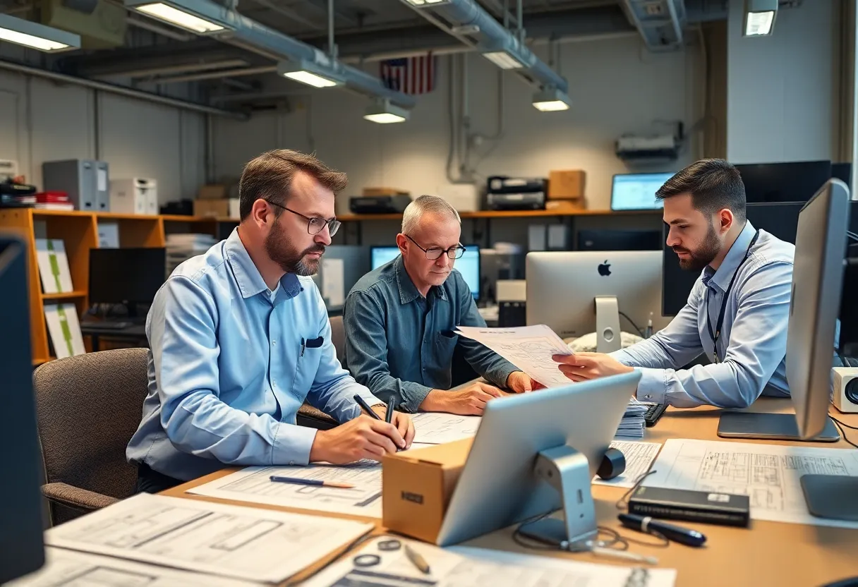 CQJV team discussing project details for the Air Force contract