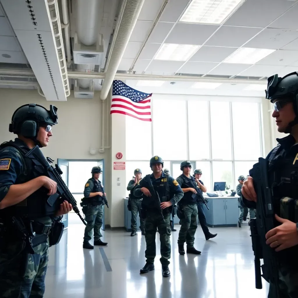 FBI personnel conducting training at Redstone Arsenal in Huntsville, Alabama.