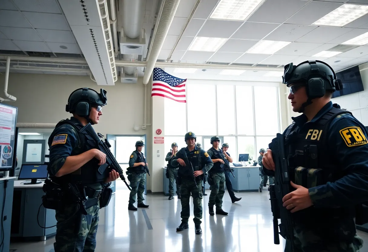 FBI personnel conducting training at Redstone Arsenal in Huntsville, Alabama.