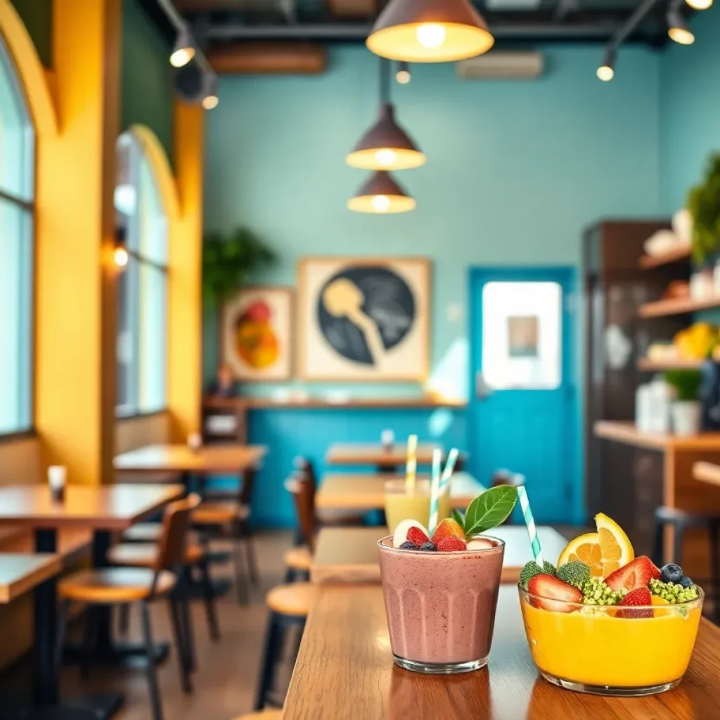 Interior of Grain & Berry Health Food Café in Huntsville