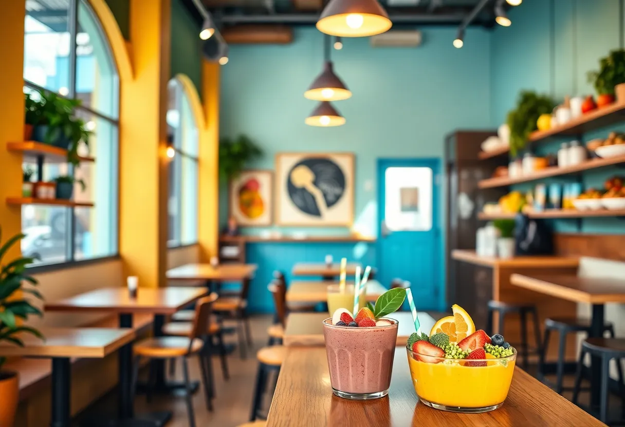 Interior of Grain & Berry Health Food Café in Huntsville