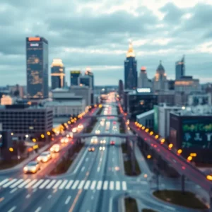 Abstract representation of AI technology in Huntsville, Alabama