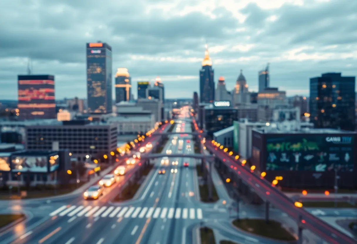 Abstract representation of AI technology in Huntsville, Alabama