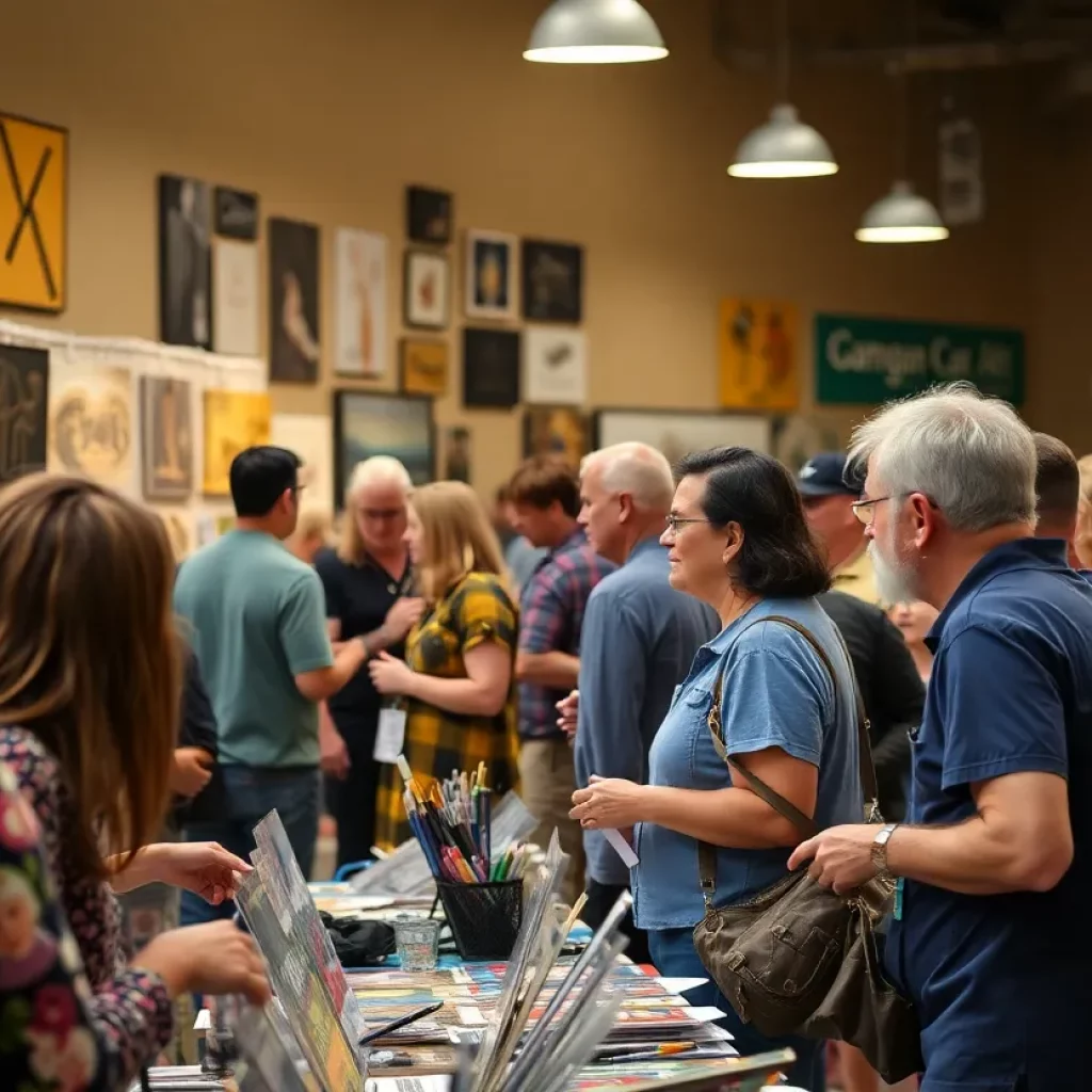 Local artists engaging in a community conversation in Huntsville.