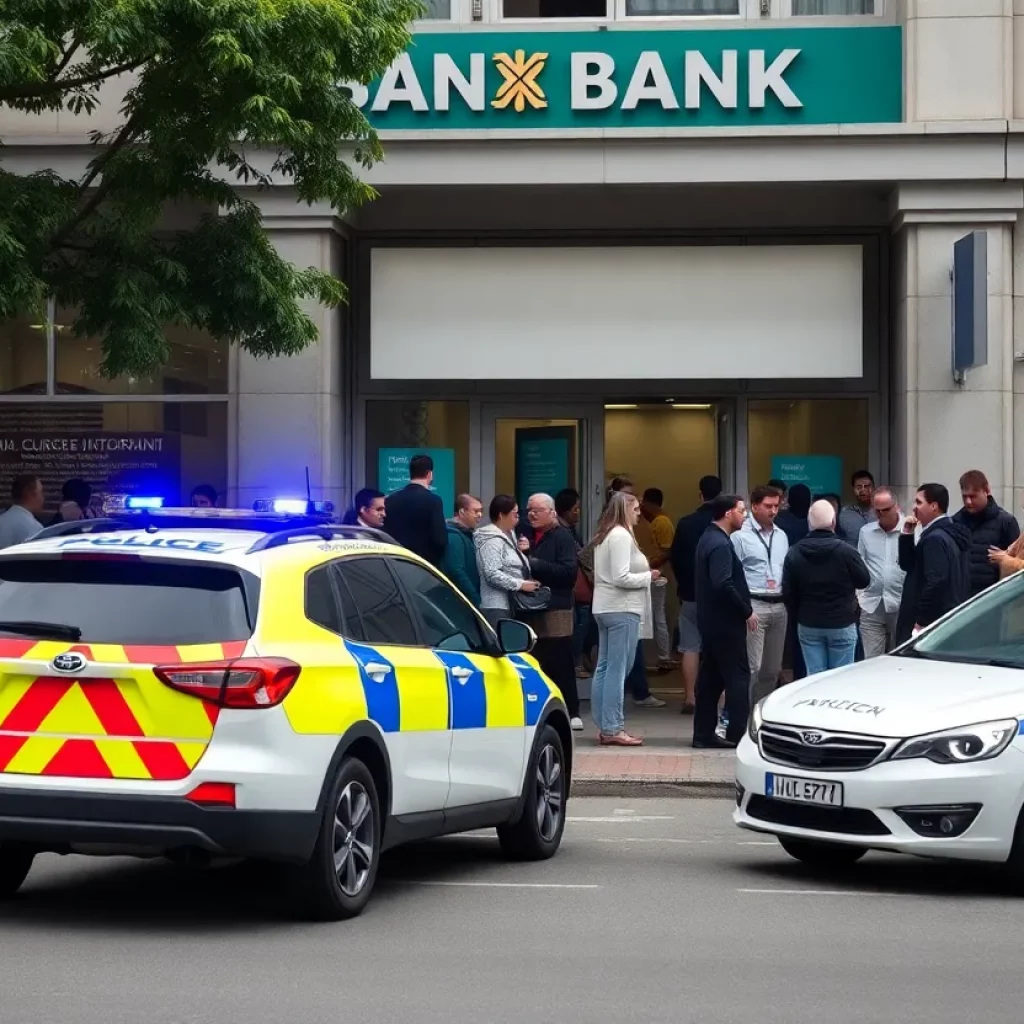 Huntsville police respond to Regions Bank robbery scene.