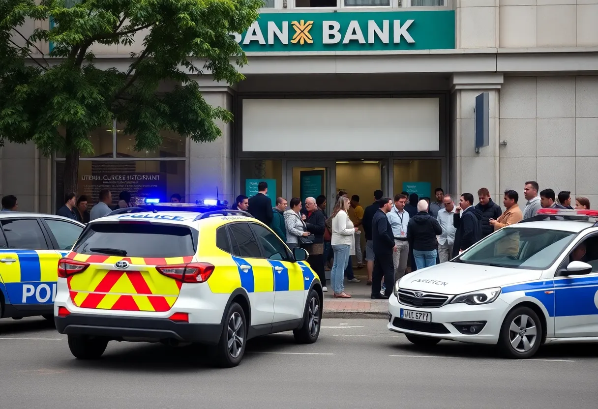 Huntsville police respond to Regions Bank robbery scene.