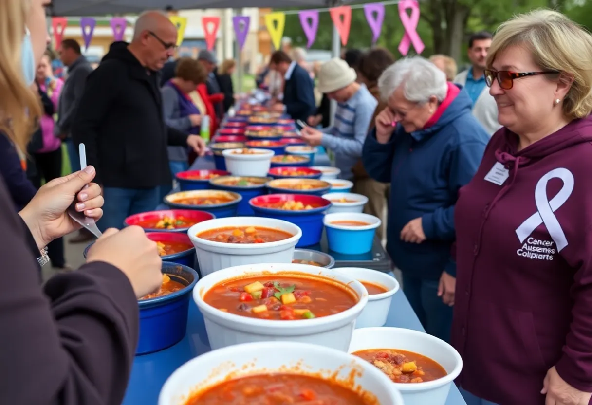 Community members participating in Huntsville's chili cookoff.