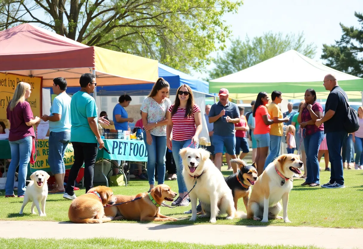 Families with pets at Huntsville community event