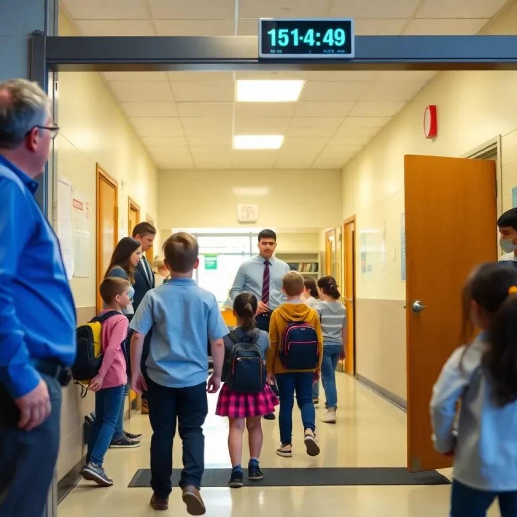 Increased security measures at Challenger Elementary School in Huntsville.