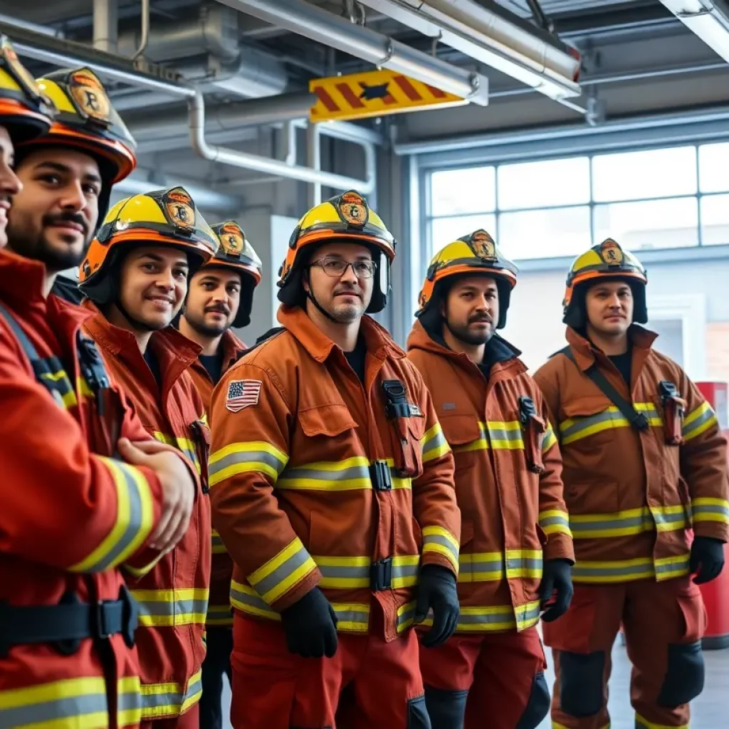 Firefighters working together in the Huntsville Fire Department