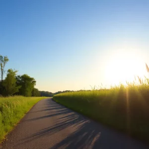 Runner enjoying a sunny morning run in Huntsville