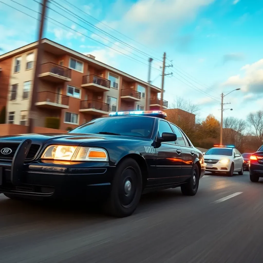Police chase on suburban street in Huntsville