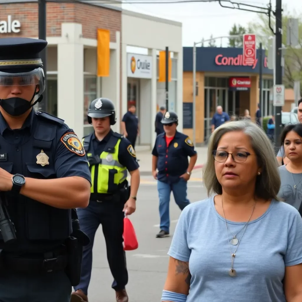 Huntsville police officers patrolling the streets after recent robberies.