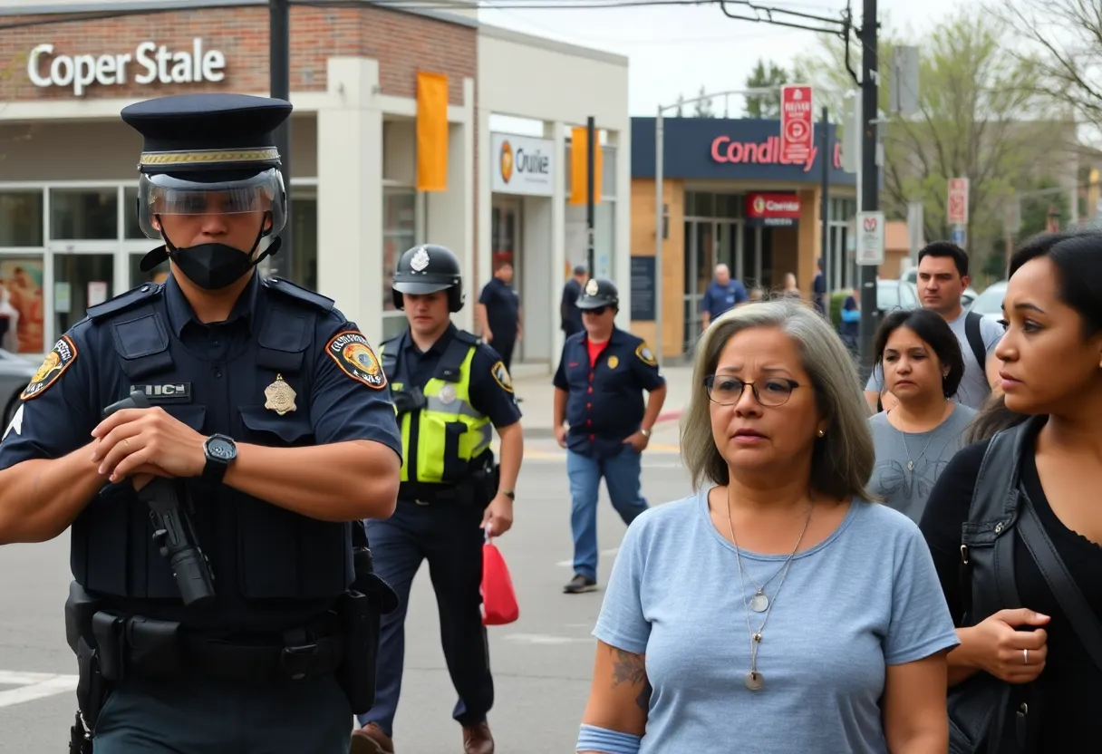Huntsville police officers patrolling the streets after recent robberies.