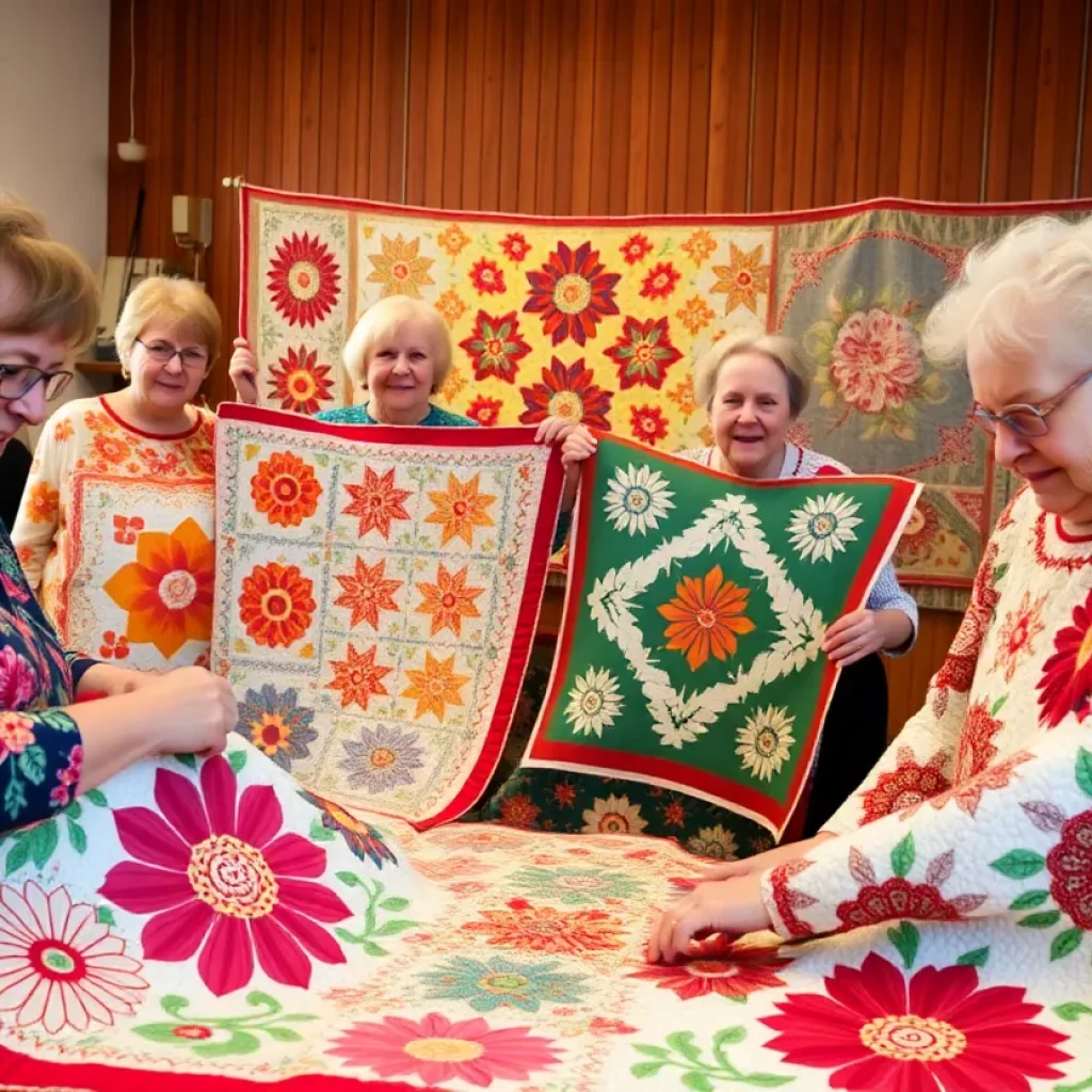 Quilters creating colorful quilts at Huntsville Project Linus